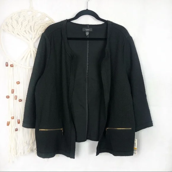 Alfani Women's Plus Jacquard Open Front Jacket 3X NWT - Picture 2 of 8